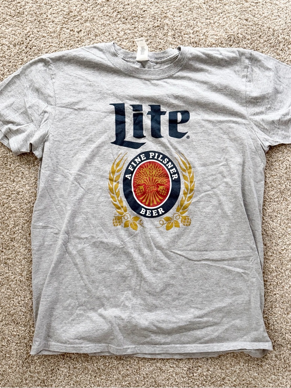 Miller Lite Graphic Tee in Heather Gray
